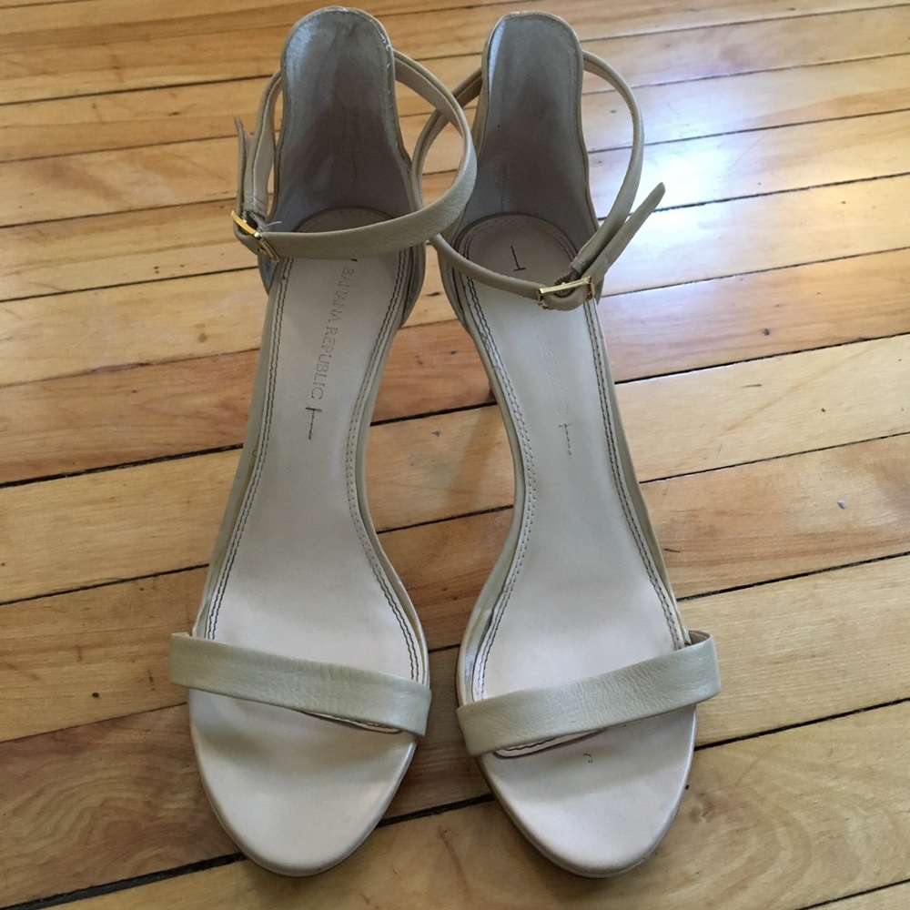 Banana Republic Nude Leather Bare High Heel Sandal